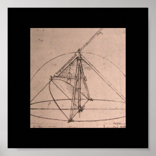 Leonardo da Vinci, design for a parabolic compass Poster