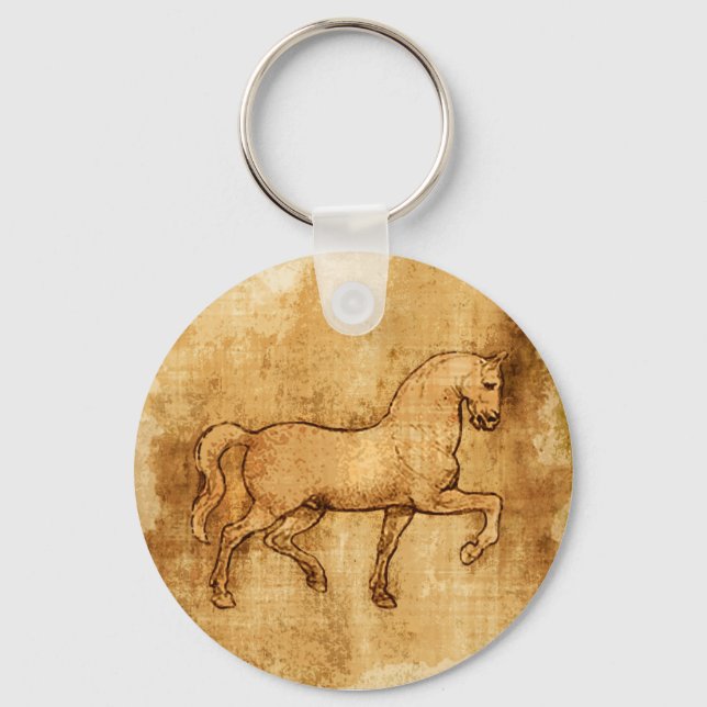 Leonardo Da Vinci Horse Art Key Ring (Front)