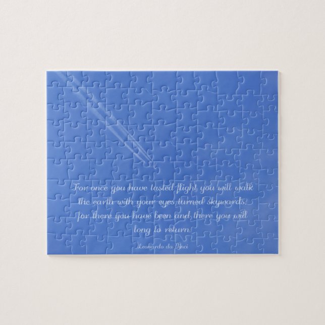 Leonardo Da Vinci inspirational flight quote Jigsaw Puzzle (Horizontal)