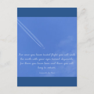 Leonardo Da Vinci inspirational flight quote Postcard