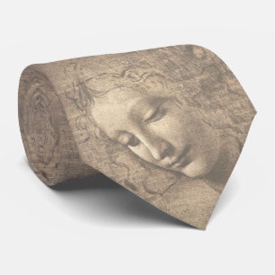 Leonardo da Vinci La Scapigliata Renaissance Art Tie