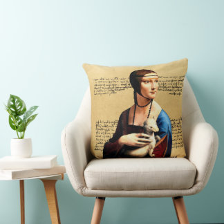 Leonardo da Vinci Lady with Ermine Cushion