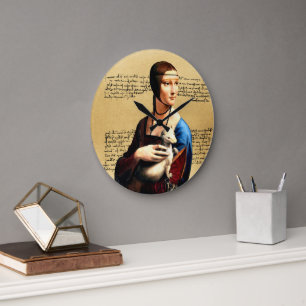 Leonardo da Vinci Lady with Ermine Large Clock