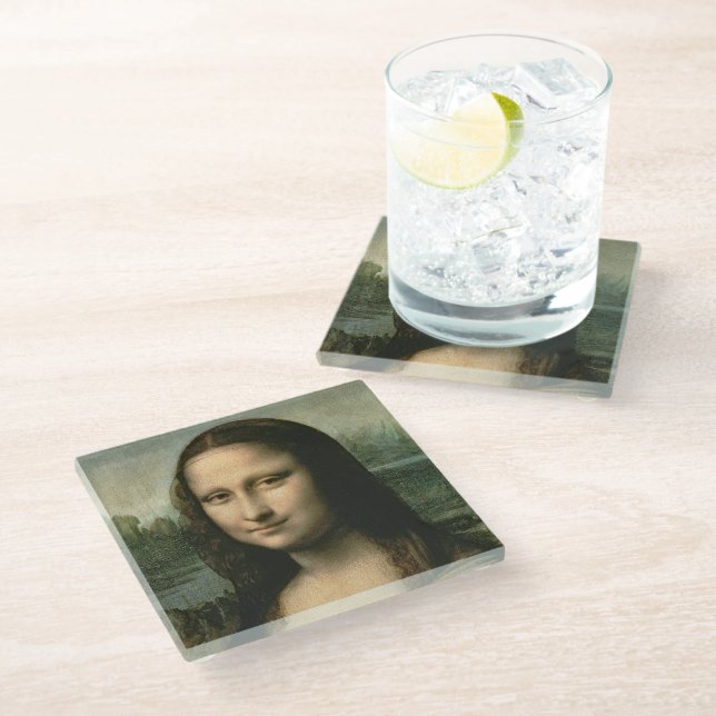 Leonardo da Vinci | Mona Lisa, c.1503-6 Glass Coaster (Angled)
