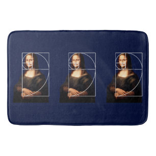 Leonardo da Vinci Mona Lisa Fibonacci Sequence Bath Mat