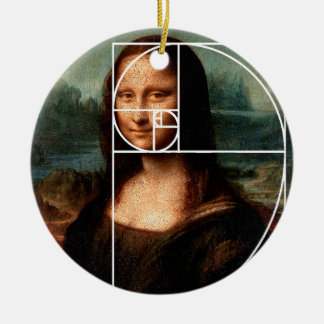 Leonardo da Vinci Mona Lisa Fibonacci Sequence Ceramic Tree Decoration