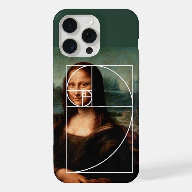 Leonardo da Vinci Mona Lisa Fibonacci Sequence iPhone Case (Back)