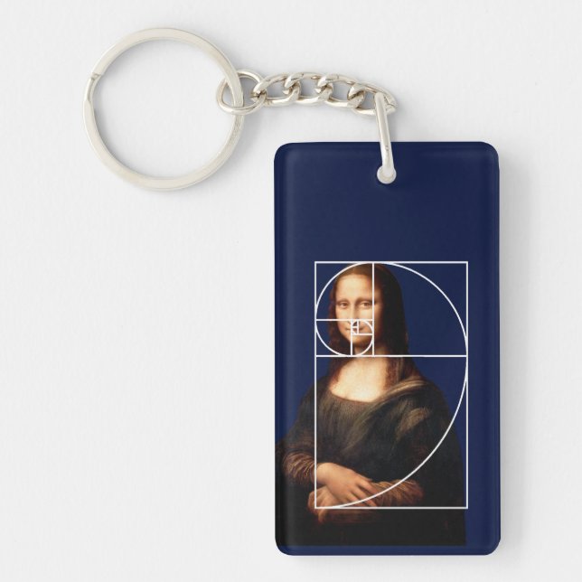 Leonardo da Vinci Mona Lisa Fibonacci Sequence Key Ring (Front)