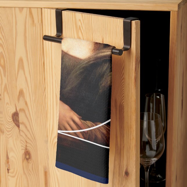 Leonardo da Vinci Mona Lisa Fibonacci Sequence Tea Towel (Thirds Fold)