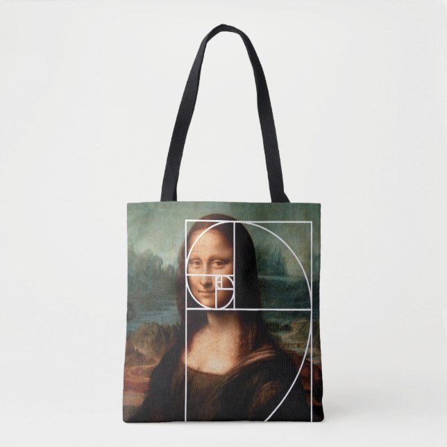 Leonardo da Vinci Mona Lisa Fibonacci Sequence Tote Bag (Front)