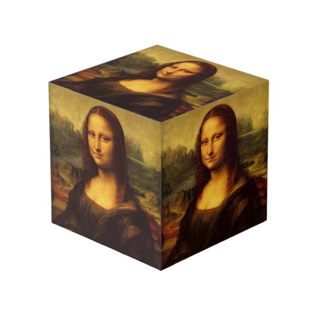 Leonardo Da Vinci Mona Lisa Fine Art Painting Cube (Front Angled)