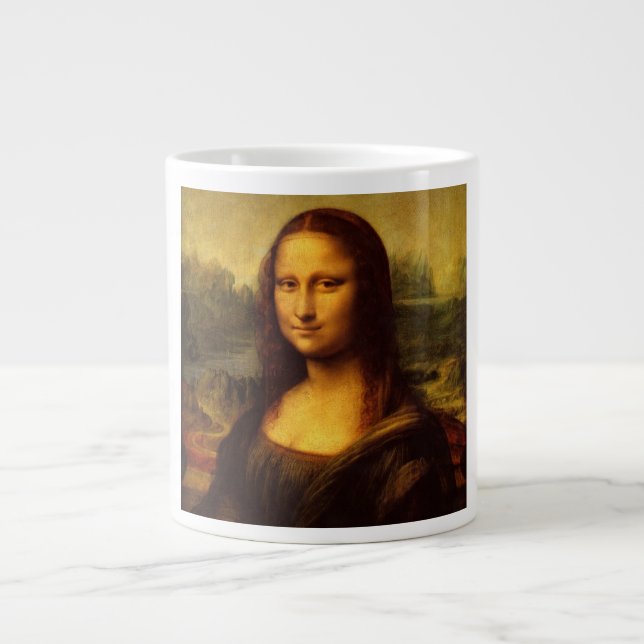 Leonardo Da Vinci Mona Lisa Fine Art Painting Large Coffee Mug (Front)