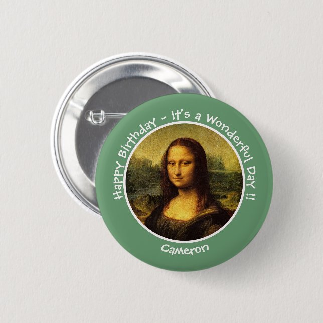 Leonardo da Vinci Mona Lisa Party Collection 6 Cm Round Badge (Front & Back)