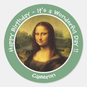 Leonardo da Vinci Mona Lisa Party Collection Classic Round Sticker