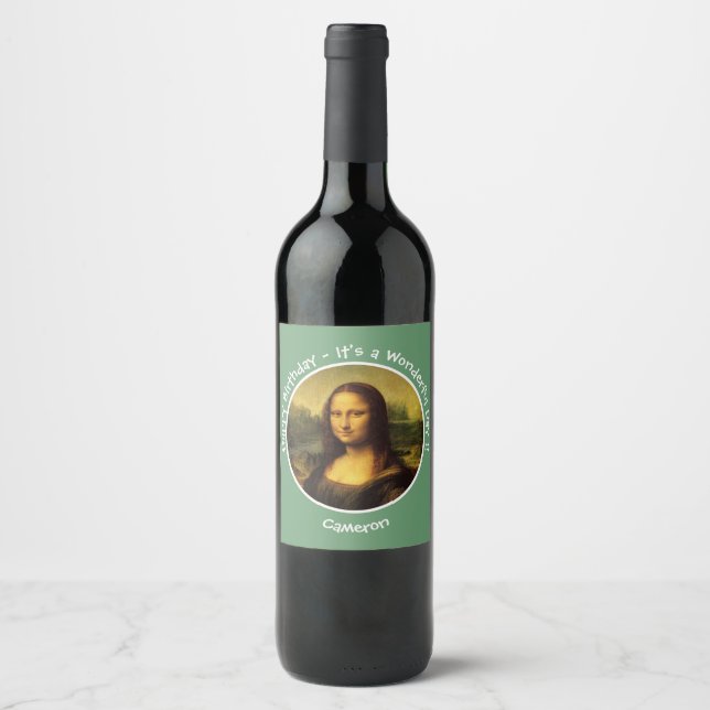 Leonardo da Vinci Mona Lisa Party Collection Wine Label (Front)