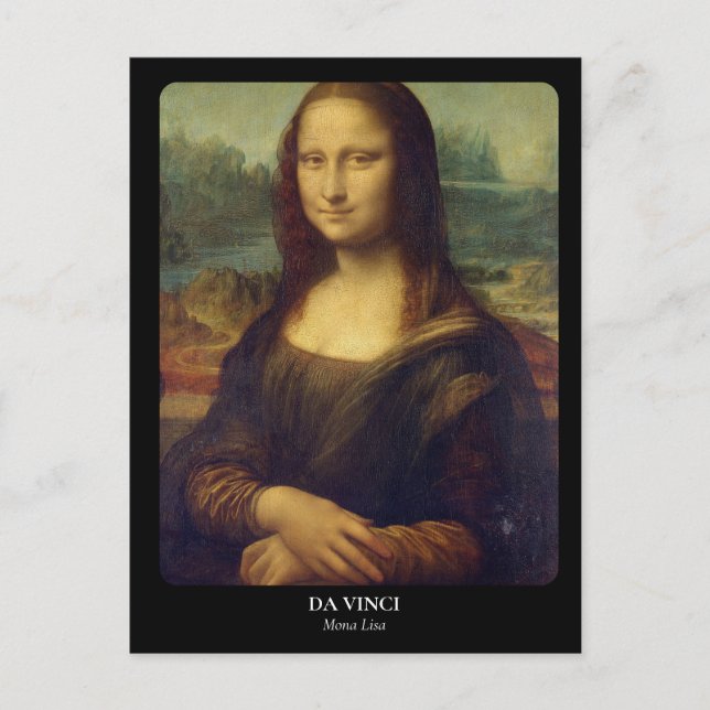 LEONARDO DA VINCI / Mona Lisa Postcard (Front)