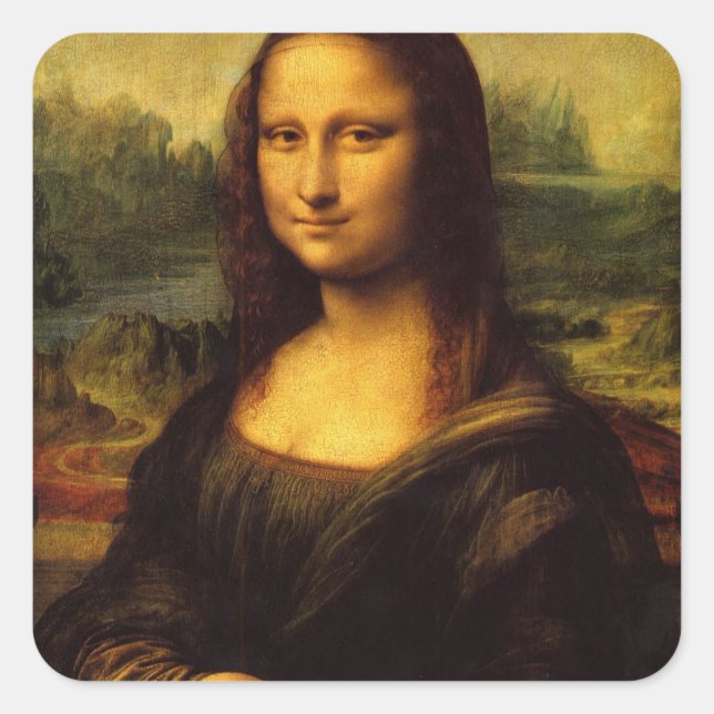 Leonardo da Vinci, Mona Lisa Square Sticker (Front)