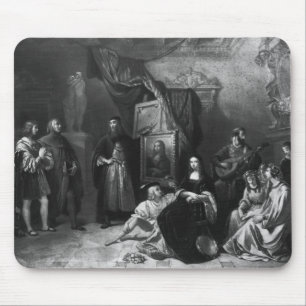 Leonardo da Vinci  painting the Gioconda Mouse Pad