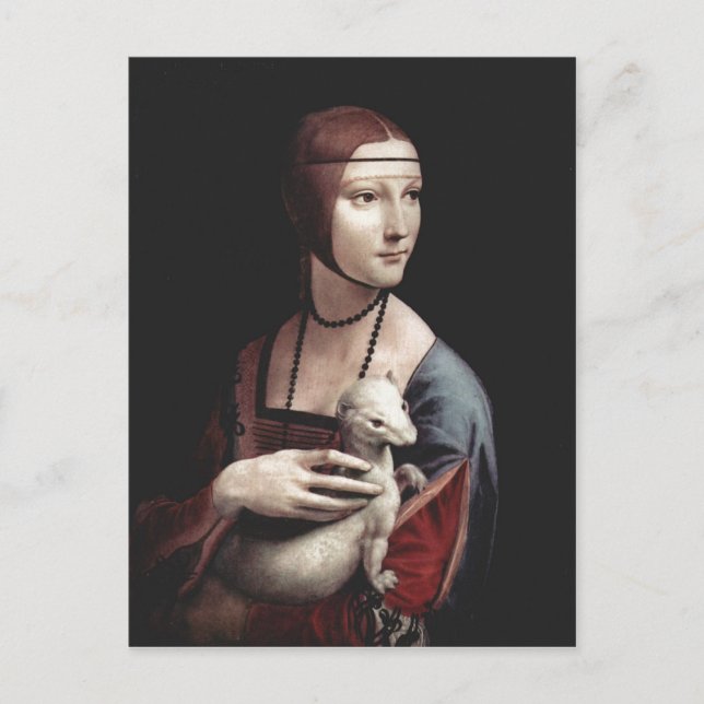Leonardo da Vinci Portr?t einer Dame mit Hermelin  Postcard (Front)