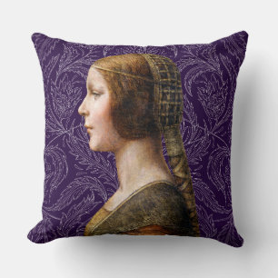 Leonardo da Vinci Portrait La Bella Principessa Cushion