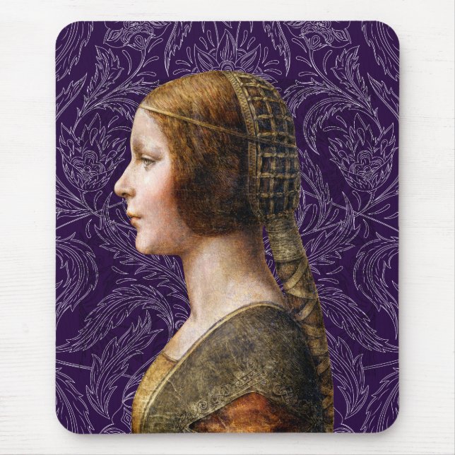 Leonardo da Vinci Portrait La Bella Principessa Mouse Pad (Front)