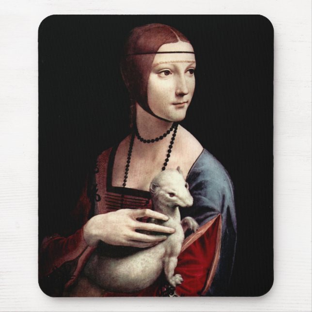 Leonardo da Vinci - Portrait of a Lady with Ermine Mouse Pad (Front)