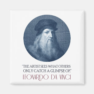  Leonardo da Vinci Portrait with Quote Magnet