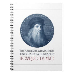 Leonardo da Vinci Portrait with Quote Notebook