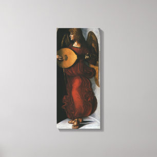 Leonardo da Vinci"s An Angel in Red with a Lute Canvas Print