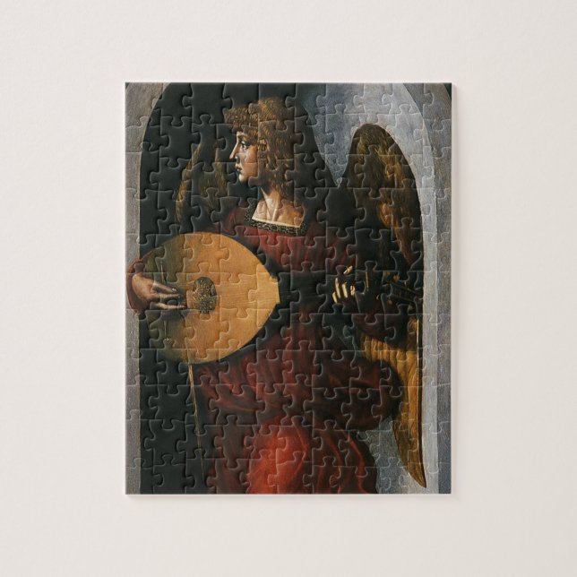 Leonardo da Vinci"s An Angel in Red with a Lute Jigsaw Puzzle (Vertical)