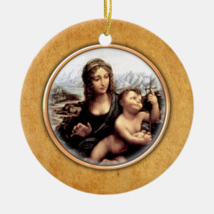 Leonardo-da-Vinci’s Madonna Ornament. Ceramic Tree Decoration