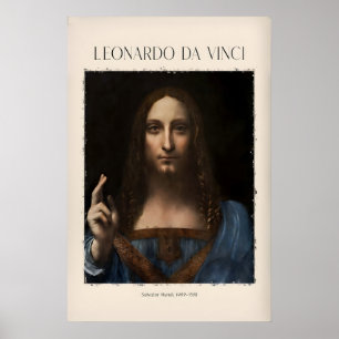 Leonardo da Vinci Salvator Mundi c1500 Portrait of Poster