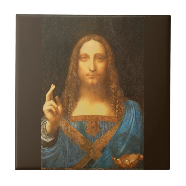 Leonardo da Vinci Salvator Mundi Ceramic Tile (Front)