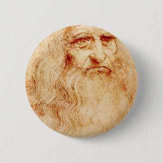 Leonardo Da Vinci Self-Portrait circa 1510-1515 6 Cm Round Badge