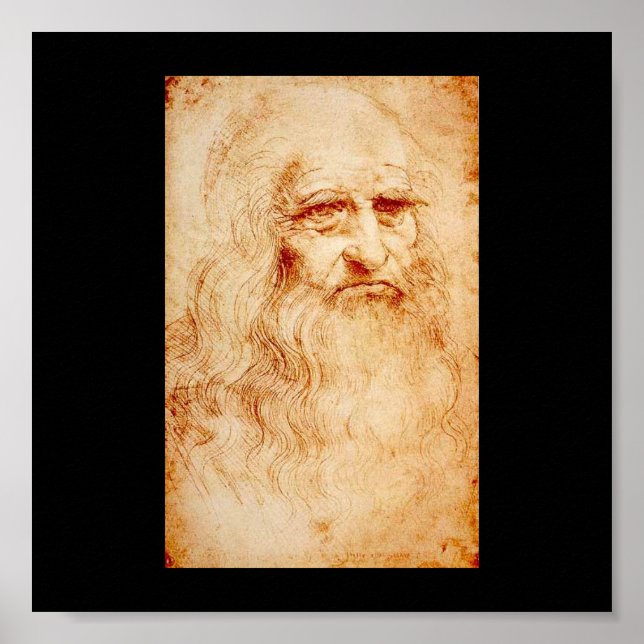 Leonardo Da Vinci Self-Portrait circa 1510-1515 Poster (Front)