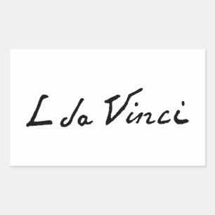 Leonardo da Vinci signature autograph famous paint Rectangular Sticker