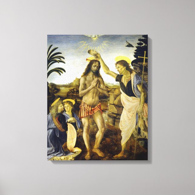 Leonardo da Vinci The Baptism of Christ Canvas Print (Front)