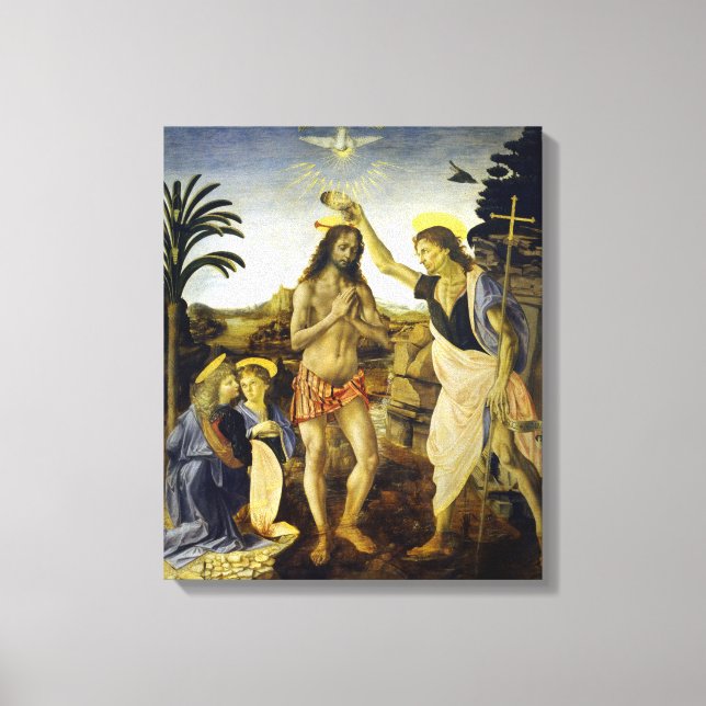 Leonardo da Vinci The Baptism of Christ Canvas Print (Front)