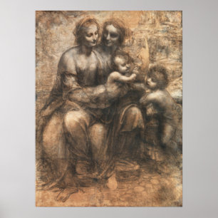 Leonardo da Vinci The Leonardo Cartoon Fine Art  Poster