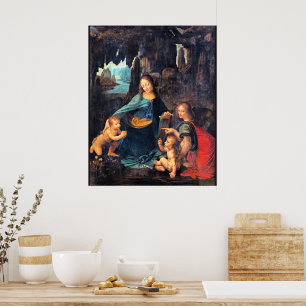 Leonardo da Vinci - The Virgin of the Rocks, Poster