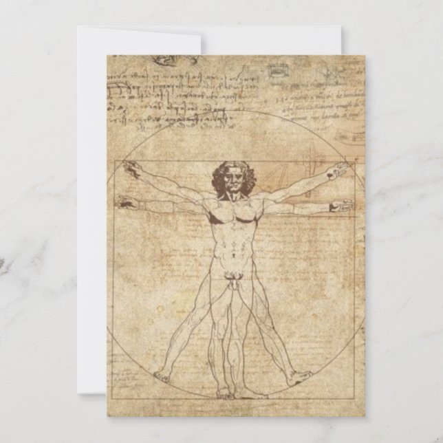 Leonardo Da Vinci The Vitruvian Man Invitation (Front)