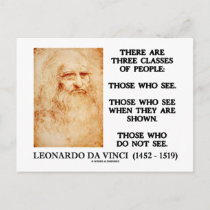 Leonardo da Vinci Three Classes Of People Quote Postcard