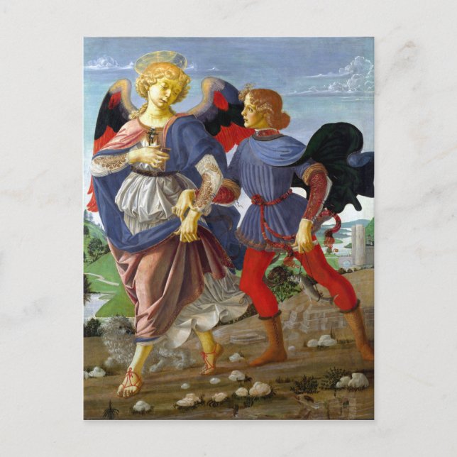 Leonardo da Vinci Tobias and the Angel Postcard (Front)