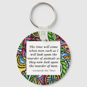 Leonardo Da Vinci vegetarian quote Key Ring