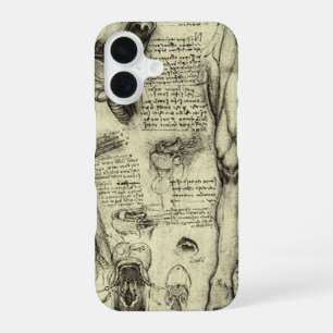 Leonardo da Vinci Vintage Human Anatomy Larynx Leg iPhone 16 Case