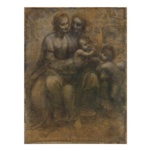Leonardo da Vinci Virgin and Child with St Anne Poster