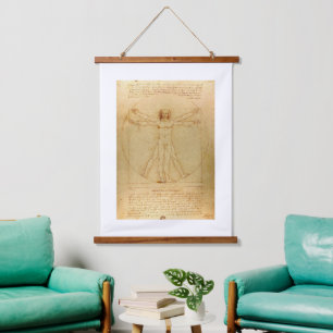 Leonardo Da Vinci, Vitruvian Man, Golden Ratio Hanging Tapestry