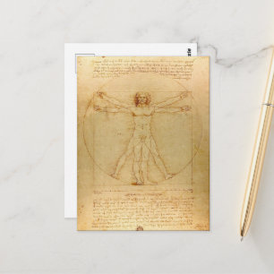 Leonardo Da Vinci, Vitruvian Man, Golden Ratio Postcard