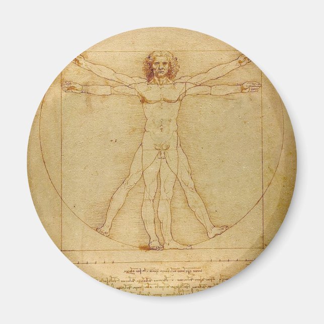 Leonardo Da Vinci - Vitruvian Man Painting Magnet (Front)