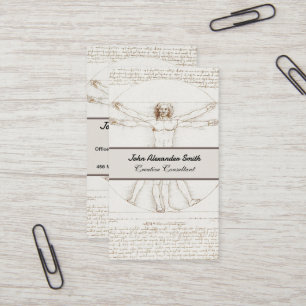 Leonardo da Vinci Vitruvian Man Vintage Art Business Card